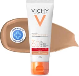 Vichy, Pigment Control, Protetor Solar Facial anti manchas com Alta cobertura, Vitamina B3, Ácido Tranexâmico, FPS60, 40g