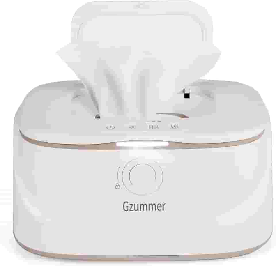 Aquecedor de lenços umedecidos e dispensador de lenços umedecidos para bebês, 3 lenços de grande capacidade com controle de temperatura para bebês com luz noturna (branco puro)