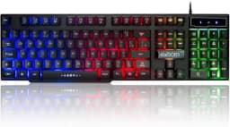 Teclado Semimecânico Gamer RGB, Design Ergonômico, 42,5 x 12,5 cm, Teclas Plunger Macias e Silenciosas, Preto Com Iluminação RGB, Jogos, Para Pc Computador Notebook Mac