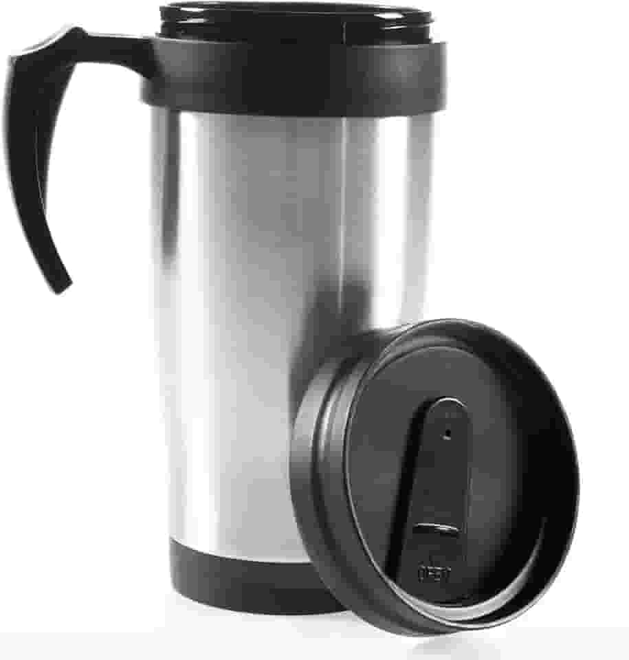 Caneca Termica Cerveja Cafe Copo Termico Com Tampa Com Alça Inox Parede Dupla 400ml (Liso)