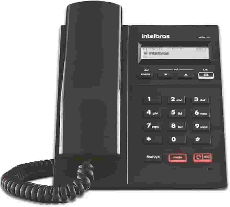 Telefone com Fio IP, Intelbras TIP 125 LITE, Preto