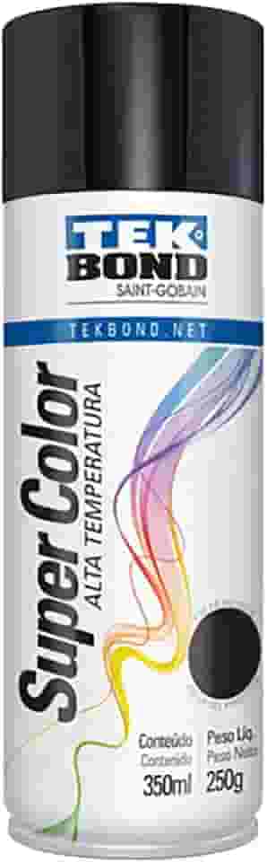 Tinta Spray Preto Alta Temperatura 350ml 250g Tekbond