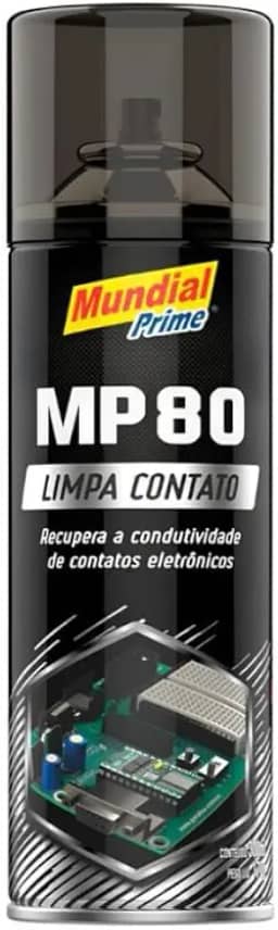 Limpa Contato Elétrico MP80 Mundial Prime, Spray 300ml, Remove Oxidação e Poeira