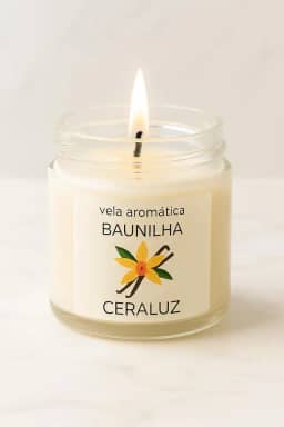 Vela Aromática Artesanal de Baunilha | Cera 100% Vegetal | Aroma Intenso e Relaxante | Bem-Estar e Decoração | Longa Duração