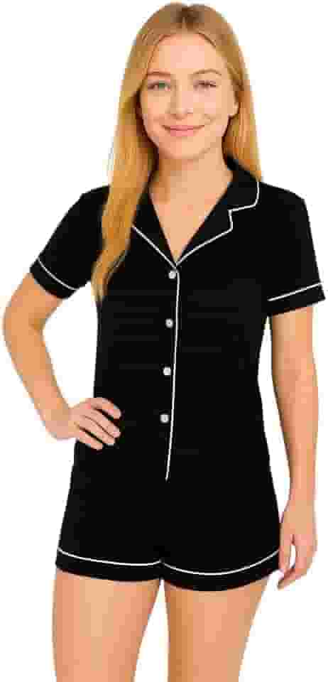 Pijama Americano com Gola e Botão Amamentação Manga Curta Brenda