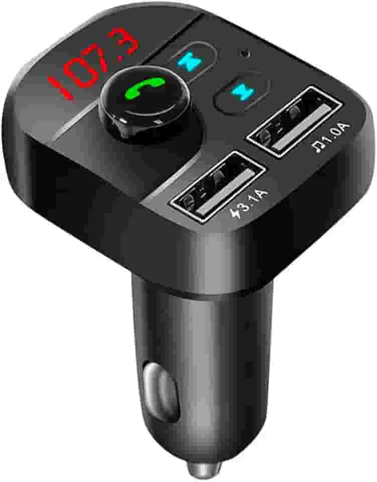 Adaptador Transmissor De Carro Bluetooth 5.0 Fm Sem Fio Mp3 Mãos Livres Player 3.1A Carregador USB Duplo PREMIUM ONYK