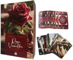 Baralho Cigano Lenormand Rosa Vermelha - Inspirado na Escola Européia Lenormand (36 cartas + caixa premium)