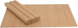 Mimo Style Jogo Americano de Bambu Claro com 4 Unidades 45x30 para Mesa, Cozinha e Sala de Jantar - Moderno Sofisticado Sustentável e Ecológico - Com Resistência Térmica e Evita Manchas