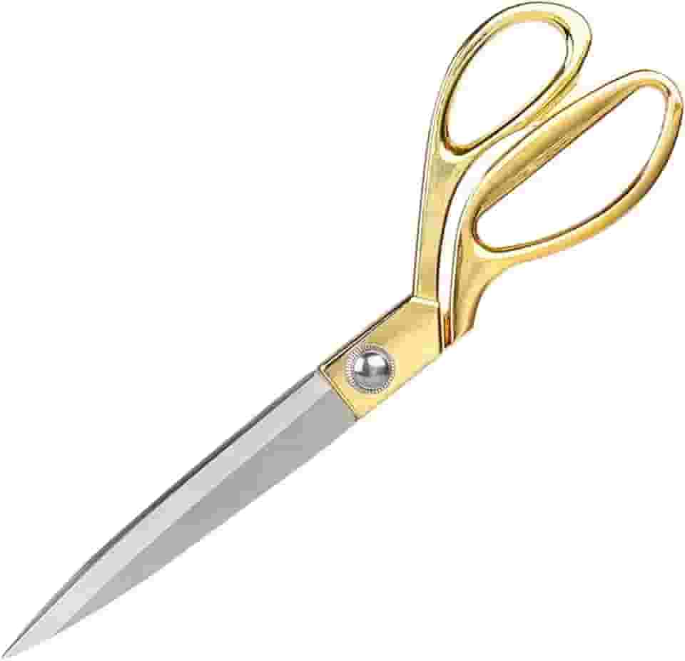 Tesoura Alfaiate De Costura Profissional Tecido Dourada Aço