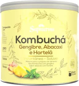 Supraervas Kombucha Lata 200g - 3 Sabores (Gengibre, Abacaxi e Hortelã)