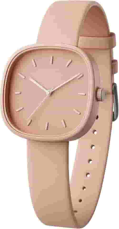 Trick Relógio Minimalista Quadrado, 34mm, Rosa