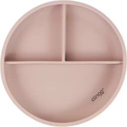 CLINGO Prato De Silicone Com Divisória E Ventosa Rosa, Modelo: 3040