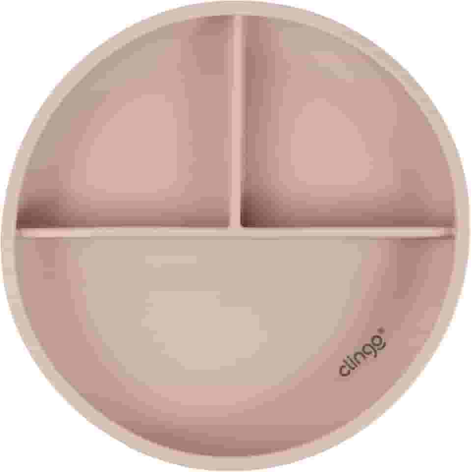 CLINGO Prato De Silicone Com Divisória E Ventosa Rosa, Modelo: 3040