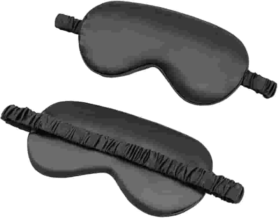 Máscara de dormir com enchimento de camada dupla e tira elástica para uma noite de sono perfeita (Preta)