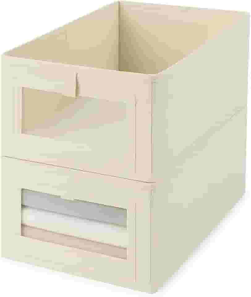 Caixa Organizadora 18L Dobrável com Visor Transparente | Cesto Multiuso para Closet, Armário, Lavanderia e Quarto (2)