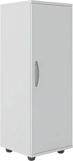 Armário Multiuso 1 Porta, Organizador com Prateleiras Viena - Branco