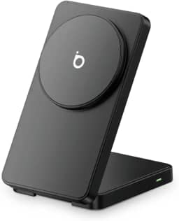 Basike Carregador Sem Fio, Carregador por Indução 15W Compatível para iPhone 16/15/14/13/12 Series e AirPods | Carregamento Rápido com Magnétic | Compatível com Qi (Cinza)