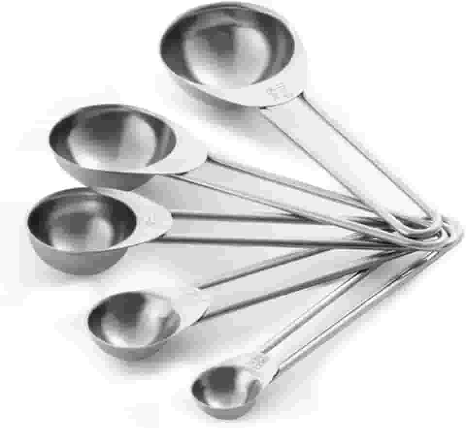 Conjunto de Colheres Medidoras em Aço Inox, 5 Peças, 1,25ml a 15ml, para Cozinha