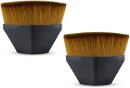 Kit 2 Pincéis Mágicos Faciais Oval Aplicação de Base Preto