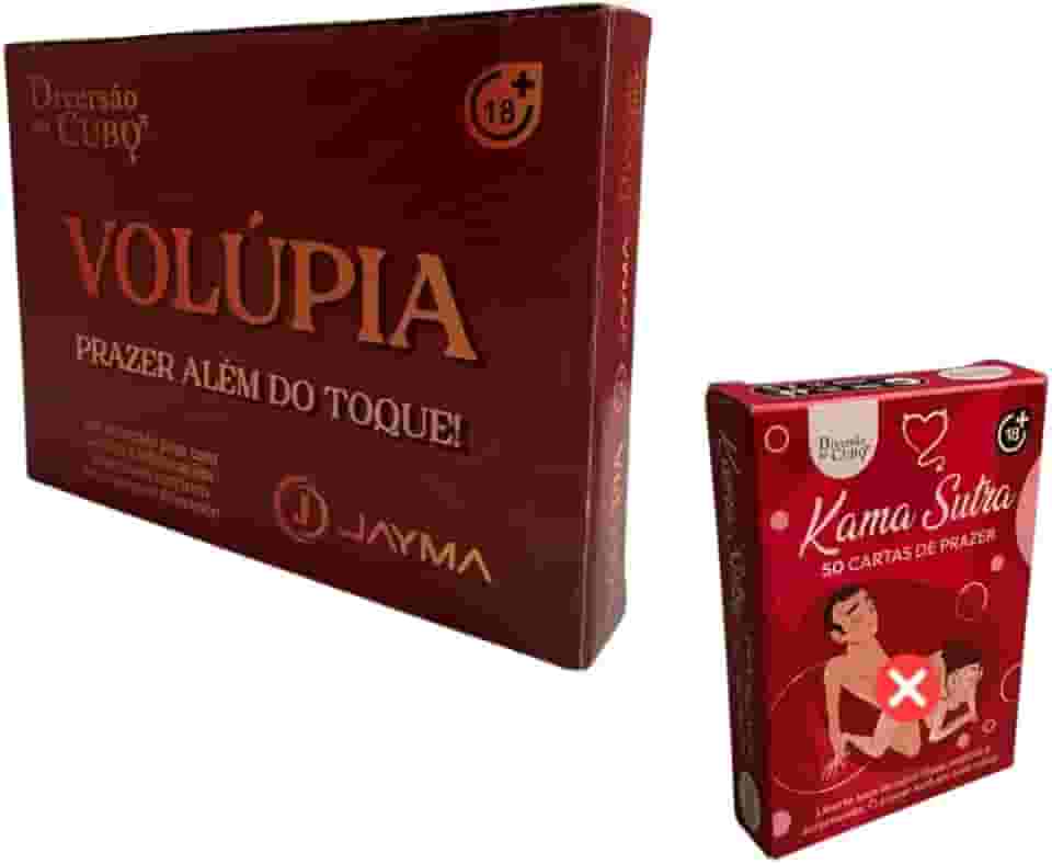 Kit Jogo de Casal Volúpia Tabuleiro com Baralho 50 Cartas Hétero