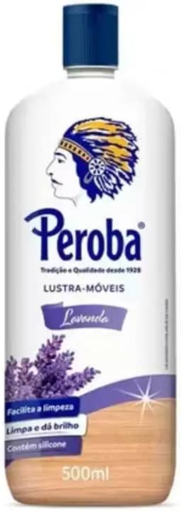 Lustra Móveis Peroba Lavanda 500mL, Limpeza de Móveis, Laqueados, Fogões, Geladeiras, Mármores e Granitos, Fórmula à Base de Cera de Carnaúba e Silicone