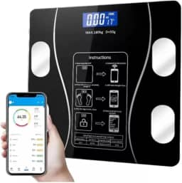 Balança Corporal Digital Inteligente com Bioimpedância Bluetooth – Mede 13 Indicadores, Alta Precisão, Compatível com App Fitness – Até 180kg – Design Moderno e Antiderrapante Premium