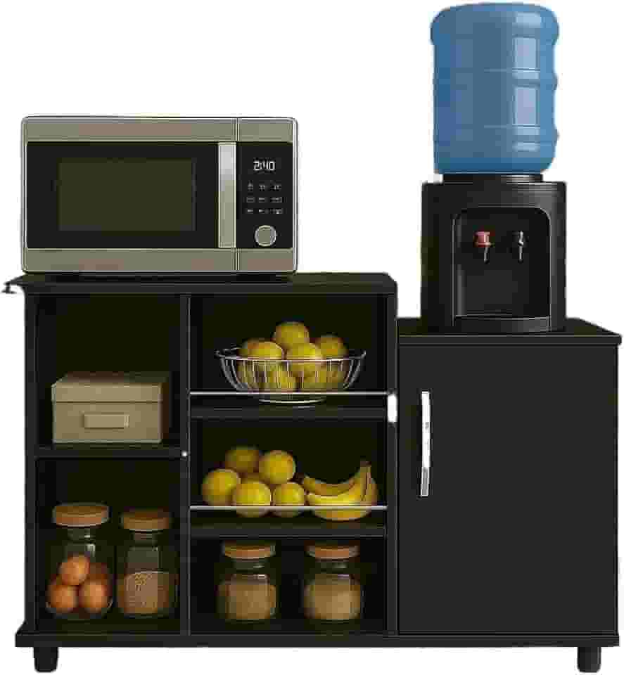 Fruteira com Balcão p/Cozinha c/Suporte para Galão d’Água e Bebedouro(PRETO)