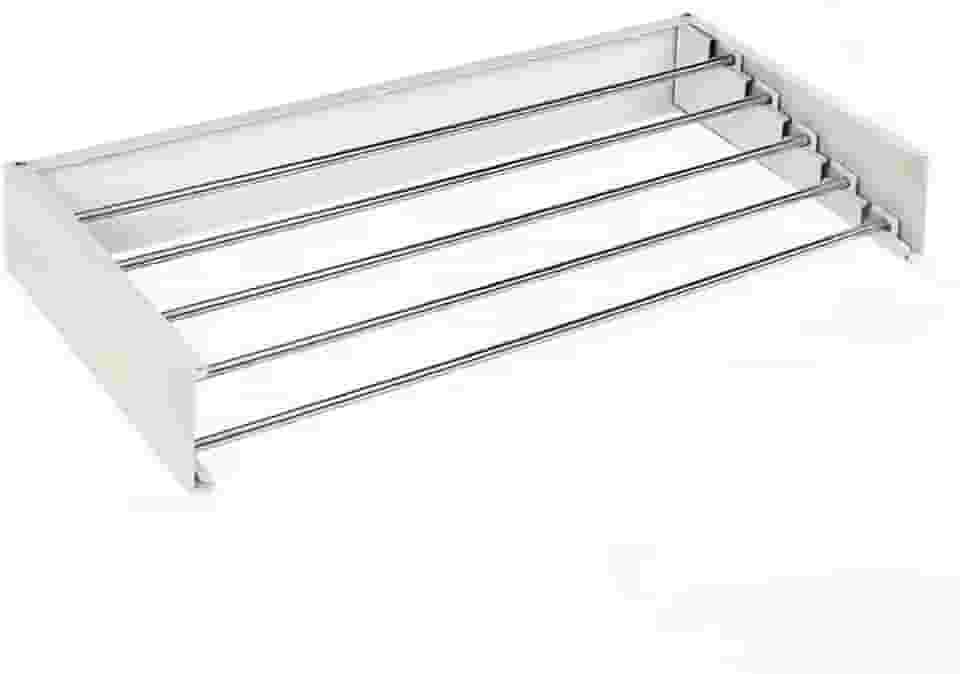 Varal Teto Retrátil Dobrável Todo de Resistente e Fácil de Instalar, Ideal para Varanda/Casa, Economiza Espaço (80 cm Com 5 Varetas)