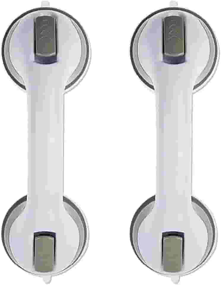 Pacote com 2 barras de apoio para banheiro, alça de chuveiro, barras de apoio para deficientes, barras de apoio para banheiras e chuveiros, alças de chuveiro para idosos, alça de chá de bebê, (AM-5)