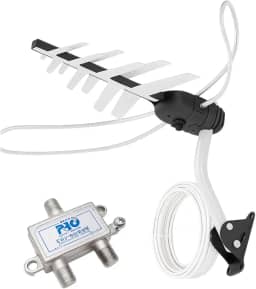 Antena Externa Digital Aquário DTV-3000 VHF UHF FM HDTV 4K com 16m de Cabo e Suporte