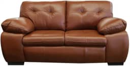 Sofá de Couro Marselha 2 lugares - Conhaque com Brilho