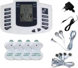 Aparelho Eletroestimulador Choque Dor Muscular Digital Tela LCD Portátil TENS com 8 Modos, Display LCD, controle de intensidade – Fisioterapia e Estimulação Nervosa