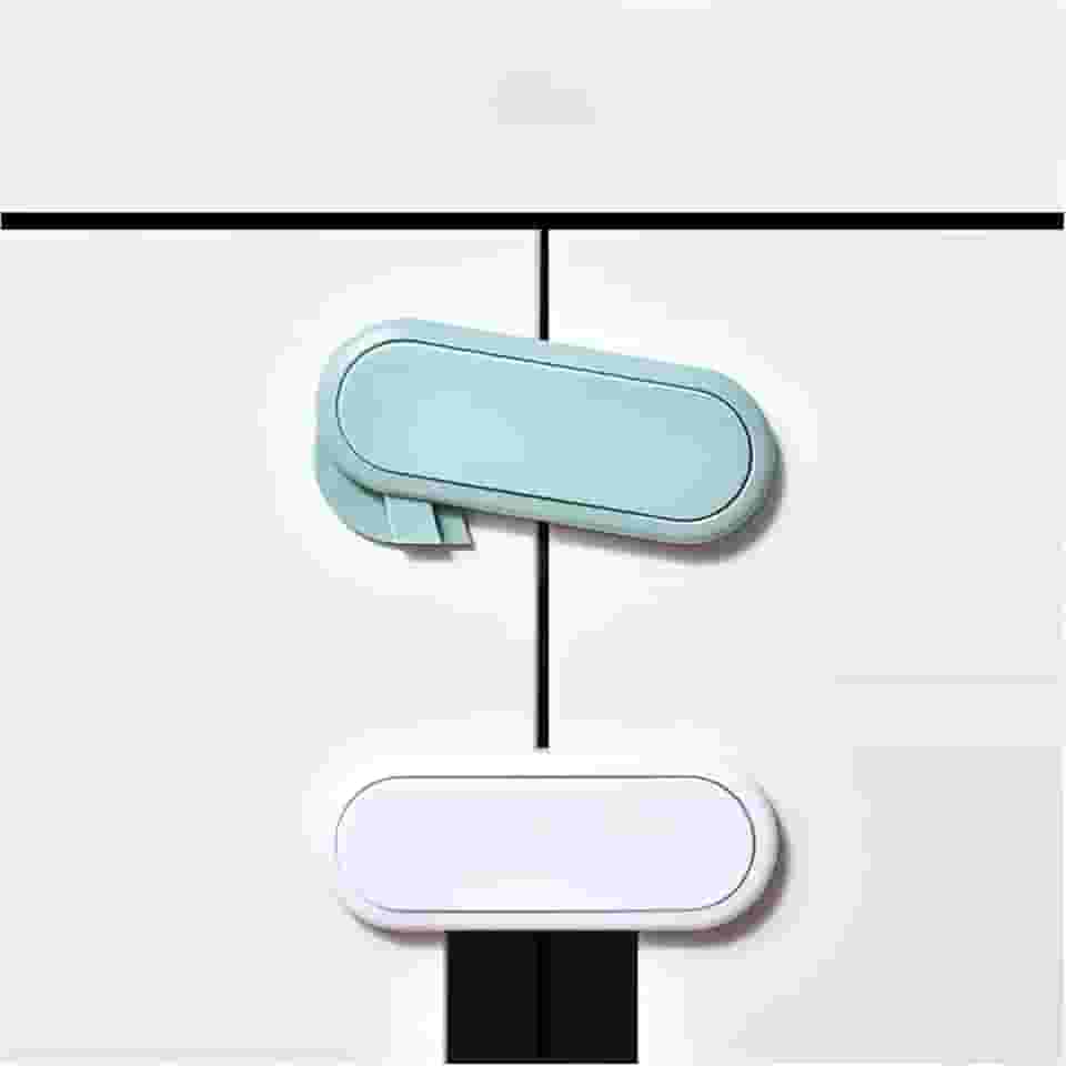 Kit Proteção Infantil, 4 Travas para Armários, Portas e Gavetas, Sem Furos - Branco - Premium MBB Shop Mix