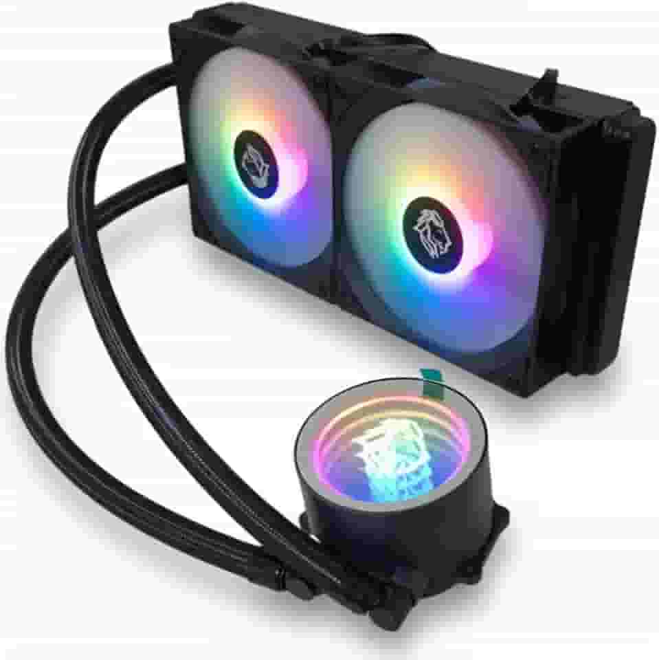 Water Cooler 240mm Gamer com 2 Fans LED RGB Silencioso Compatível Intel AMD Refrigeração Líquida PC Desktop