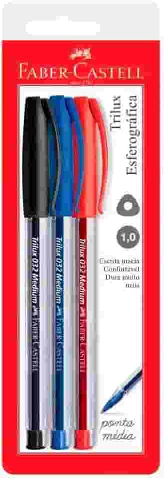 Esferográfica Trilux 032 Media, Faber-Castell, SM/032, Multicor