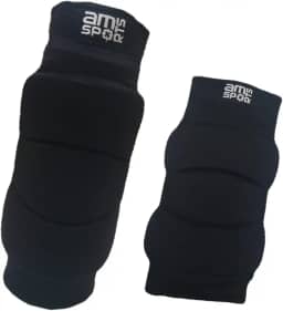 Kit Joelheira E Cotoveleira Para Goleiro De Futsal Am Sports (Preto, Médio)
