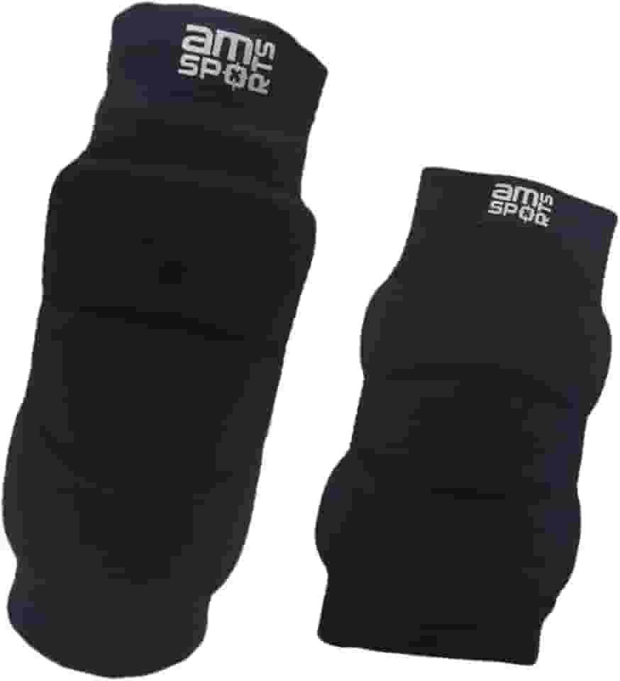 Kit Joelheira E Cotoveleira Para Goleiro De Futsal Am Sports (Preto, Médio)
