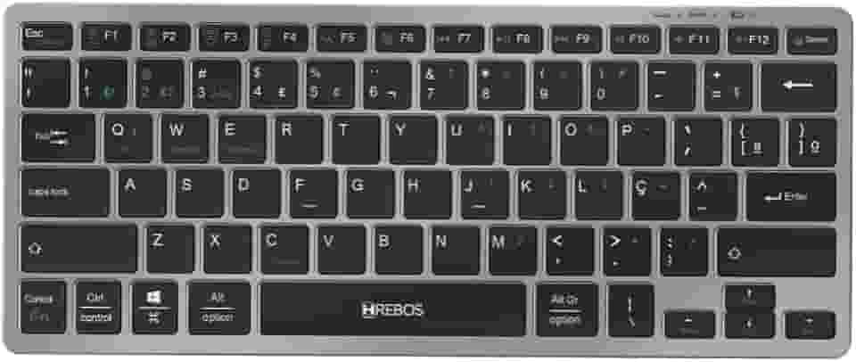 Teclado Hrebos Bluetooth Sem Fio - Alta Durabilidade, Design Moderno, Compatível com Windows e Mac.
