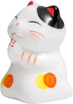 Gato da Sorte, Gato Decoração, Gatinho da Sorte Japonês WI23012 Em Posição de Reza. Um Presente Encantador para Amantes de Gatos, Colecionadores ou para Decorar Sua Própria Casa.