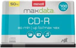 Maxell 623251/648250 700MB CD-Rs de 80 minutos (eixo de 50 ct), azul