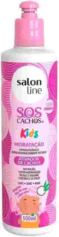 Salon Line, Ativador de Cachos, SOS Cachos Kids, Definição, Super-Hidratação, Reduz Volume e Controla Frizz, Vegana - Cabelos Ondulados, Cacheados e Crespos, 300 ml