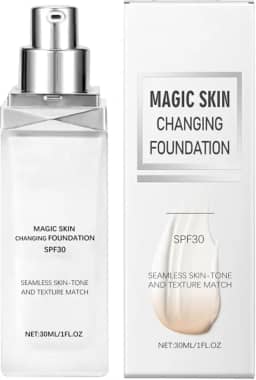 Base Fundente Que Muda De Cor | Base Com Cor Que Muda Para Pele Madura,Creme Corretor De Tom Com Cobertura SPF 30 E Brilho Para Mulheres