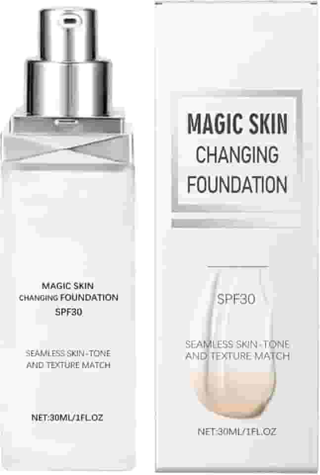 Base Fundente Que Muda De Cor | Base Com Cor Que Muda Para Pele Madura,Creme Corretor De Tom Com Cobertura SPF 30 E Brilho Para Mulheres