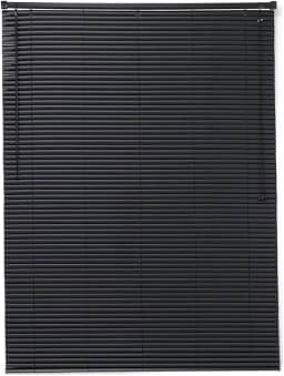 Persiana Horizontal de PVC Largura 1,30 x Altura 80cm na Cor Preta para Salas, Quartos e Escritórios.