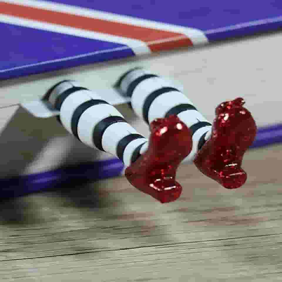 Marcador de Livro 3D Wicked Witch – Sapatos de Rubi Brilhantes, Papel Cartão Design White e Borracha Flexível – 1 Unidade