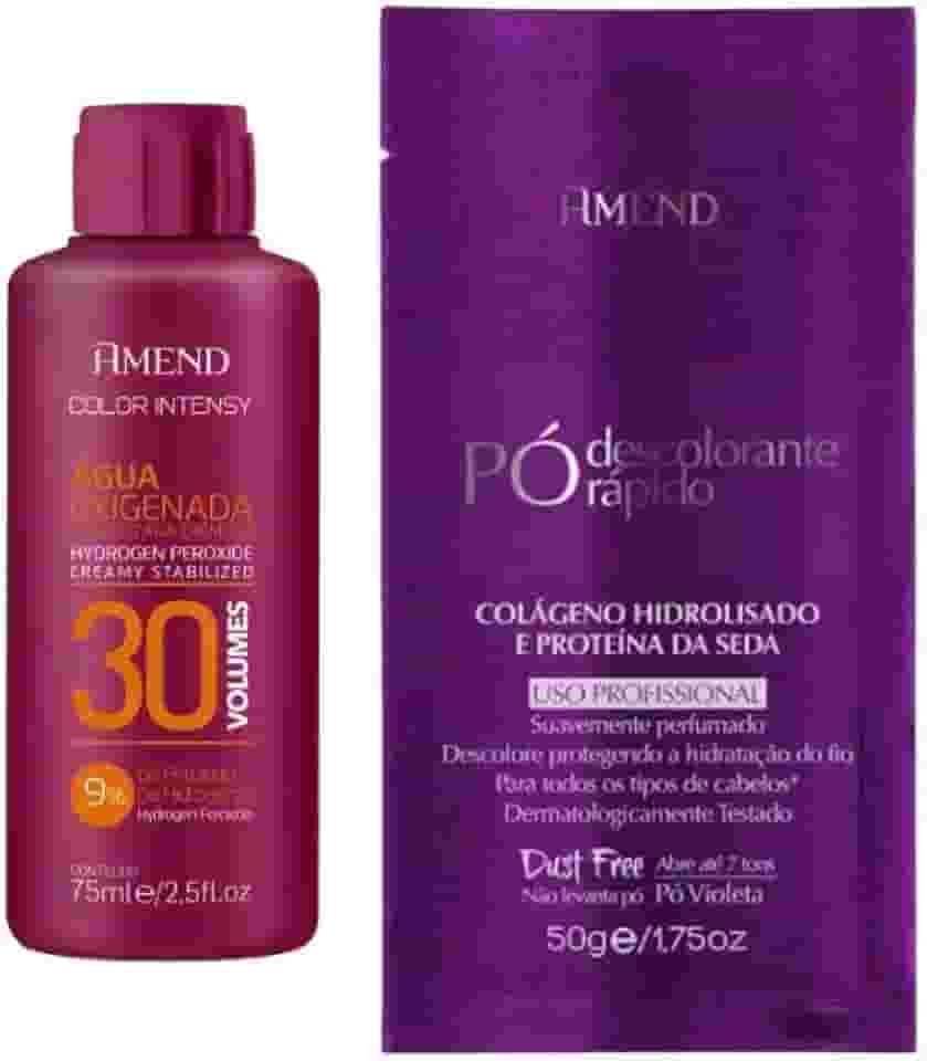 Kit Banho de Lua Ox 30 volumes 75ml e Pó Descolorante Rápido Colágeno Hidrolisado e Proteína da Seda 50g.