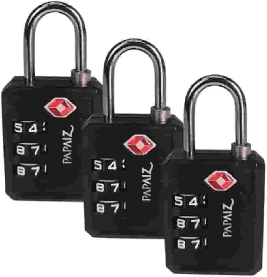 Kit 3 Cadeados TSA Segredo 30PL Preto Aeroporto Mala