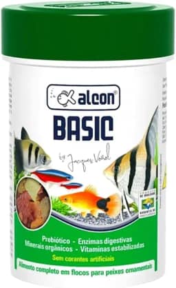 Ração Para Peixe Basic Alcon 50g em Flocos Alcon Para Peixes