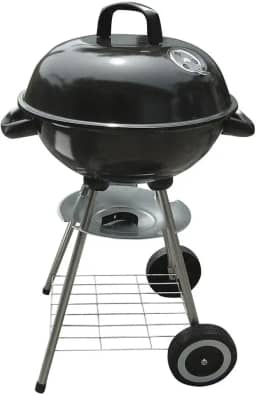 Nautika, Churrasqueira Americana Bafo Texas Com Tampa E Rodinha, Compacta, Grelha Cromada, Prateleira na Parte Inferior, Excelente para Camping, Viagens, Clubes E Uso Doméstico