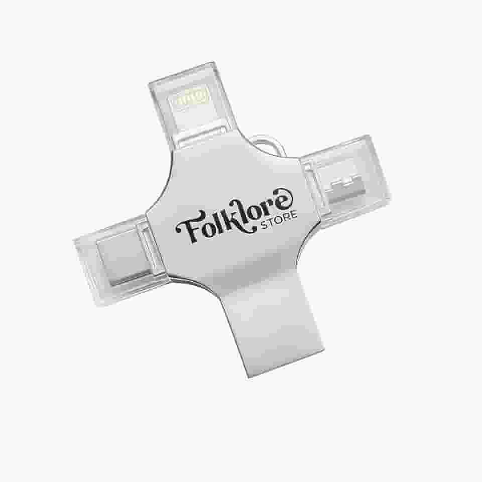 Pen Drive OTG 4 em 1 (256 GB), Armazenamento Externo, Pendrive de Fotos, USB 3.0 Memory Stick Jump Drive PhotoStick para iPad, Android, PC, iPhone.